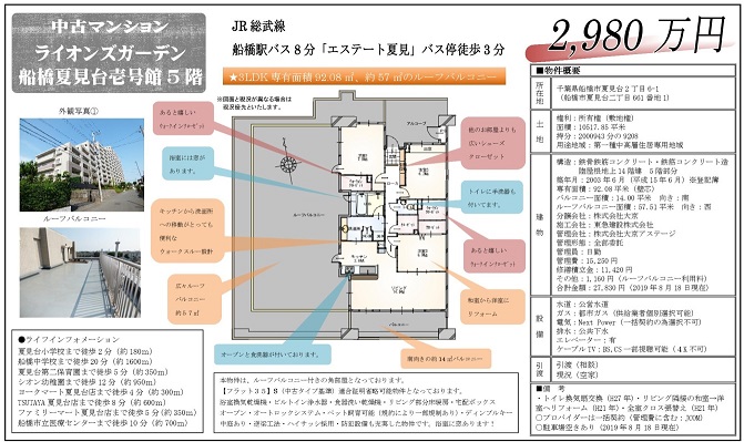 ライオンズガーデン船橋夏見台壱号館5階部分 ライオンズガーデン船橋夏見台壱号館5階部分